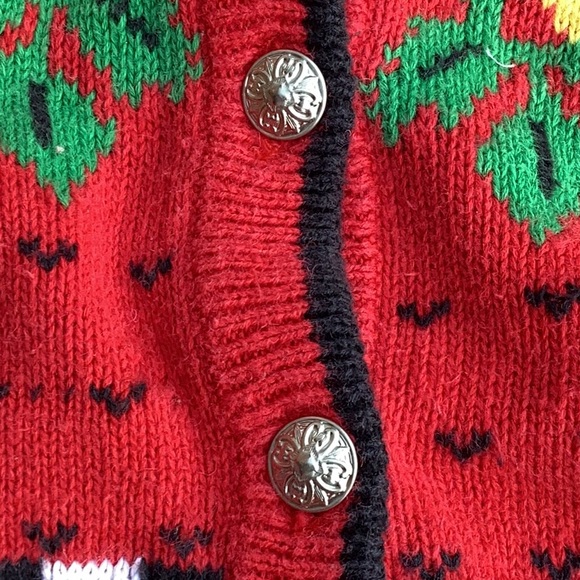 🥰 Vintage  CARDIGAN SWEATER •SILVER BUTTONS FLORAL  4/6 IMO - Picture 4 of 16